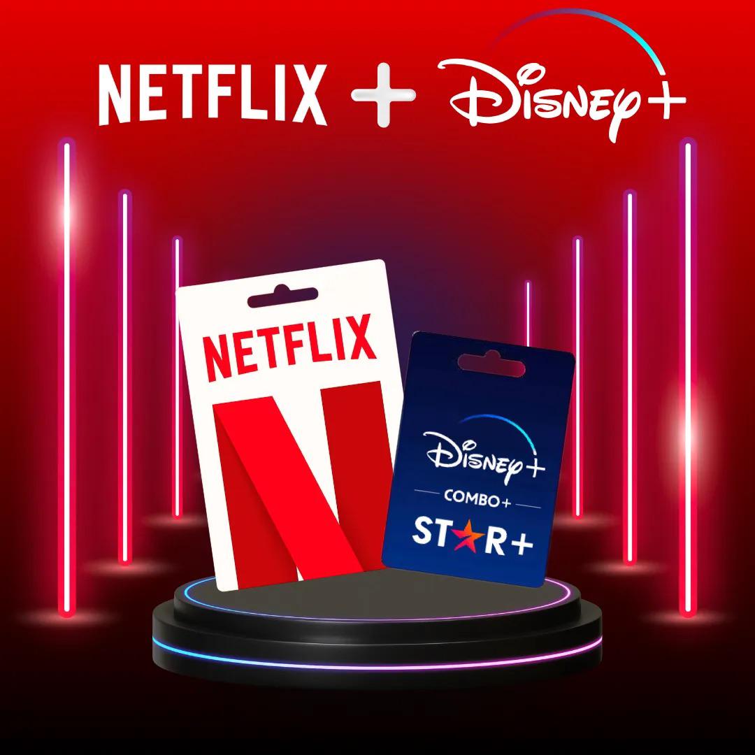 COMBO Netflix premium 4k + Disney plus- plan de 12 meses